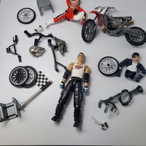 Road Champs Toy Bike Parts Mixed BMX Vintage Motocross Action Figure Lot